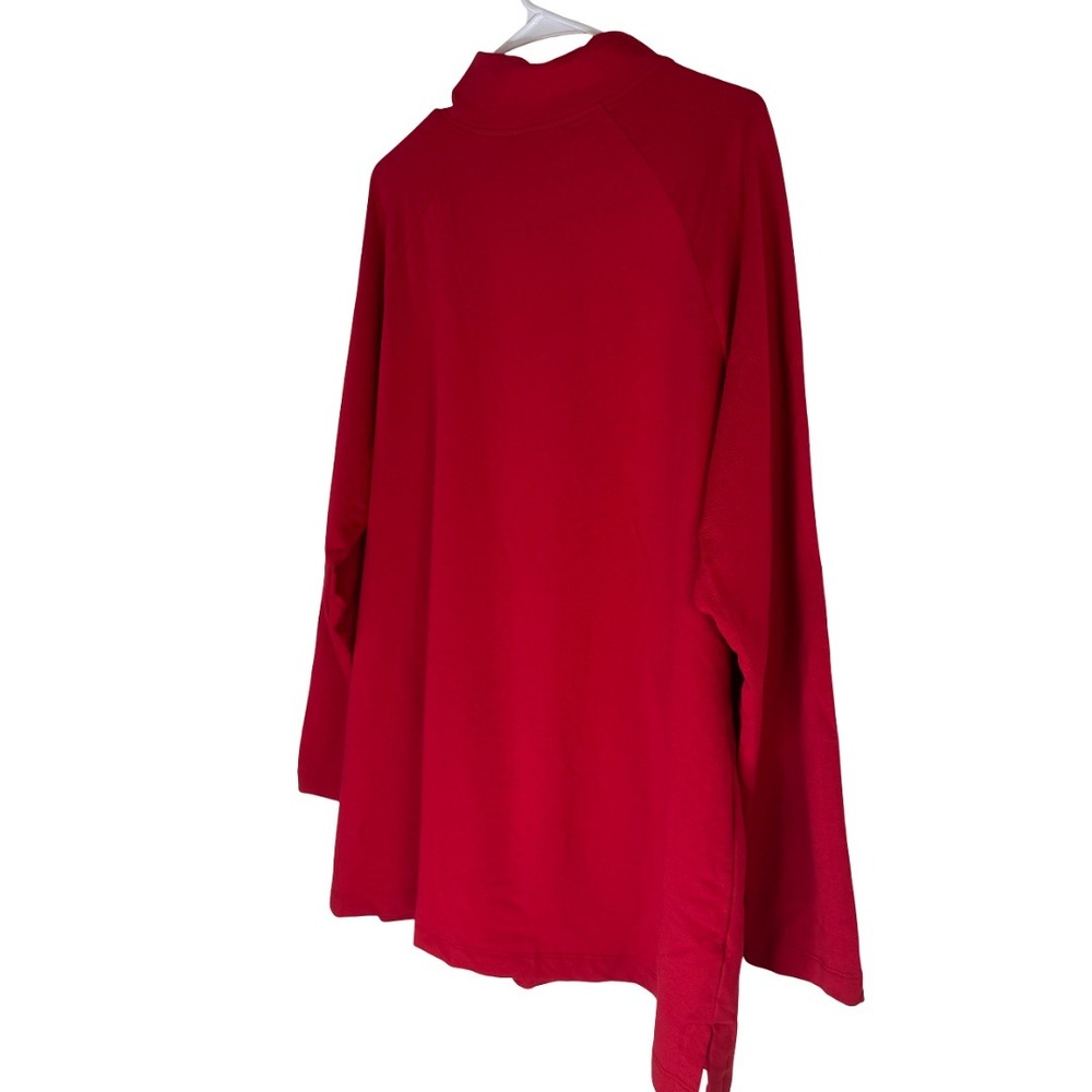 Denim & Co Mock Neck Tunic Women XL Red French Terry Long Sleeve Snap Detail GC2 - Picture 7 of 12